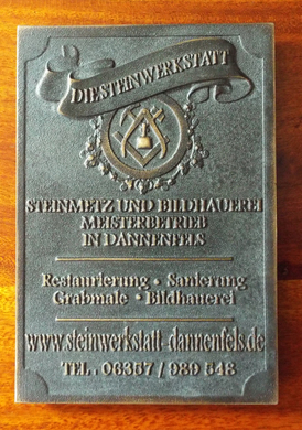 Unternehmensschild Steinwerkstatt Dannenfels